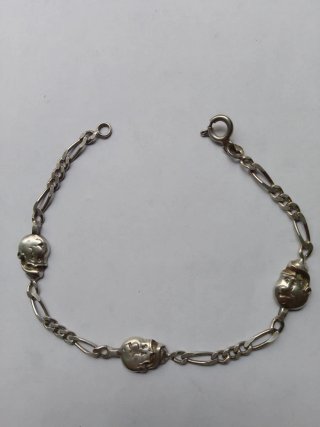 Pulsera de Plata con rostros de payaso