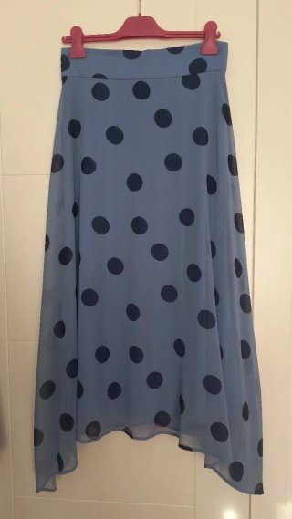 Falda larga de Lunares Azul Talla 38