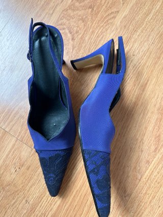 Zapatos de fiesta azul y negro talla 38