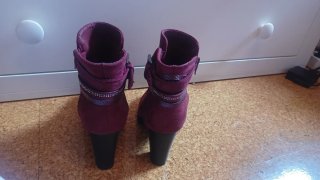 Vendo botines de tacón rojo - granate