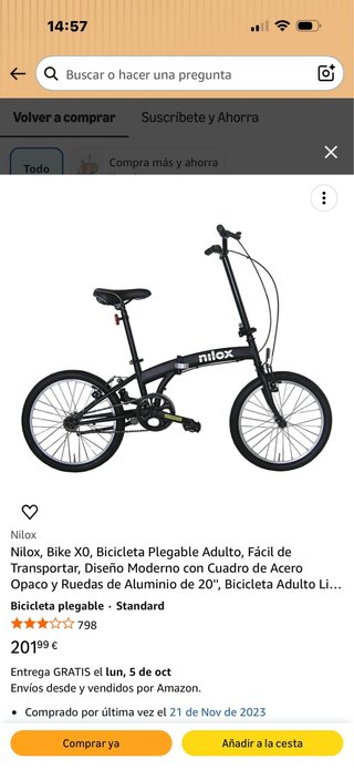 Bicicleta Plegable Nilox X0 muy bien conservada