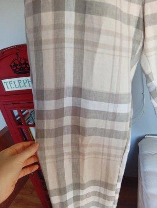 Pantalón de lino de cuadros Mango XL