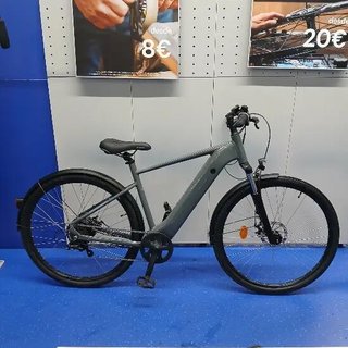 Bicicleta Trekking Eléctrica Cuadro Alto E-Actv 100 Gris