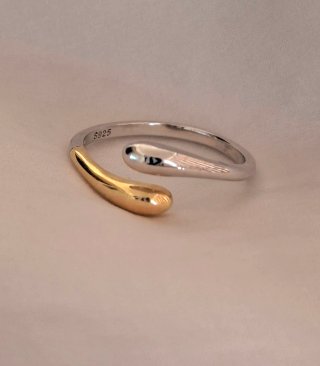 Anillo plata bicolor ajustable