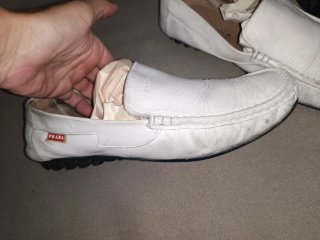 Mocasines Prada Piel Blancos Talla 42