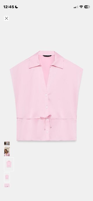 Blusa Zara rosa sin mangas