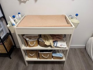 Cambiador Bebé madera blanco + regalos