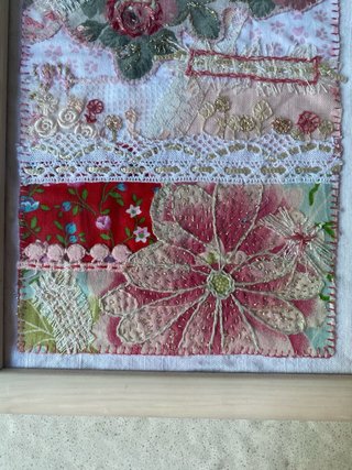 Quadro Patchwork Floreale Rosa
