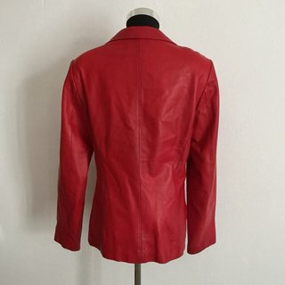 Blazer piel ovina Rojo Mujer Americana