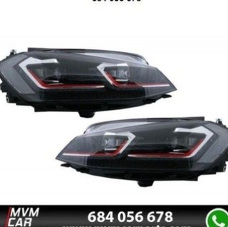 Faros delanteros Red edition Led para VW Golf 7.5