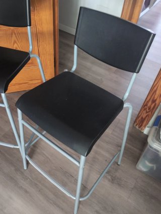 Taburete alto cocina negro y gris