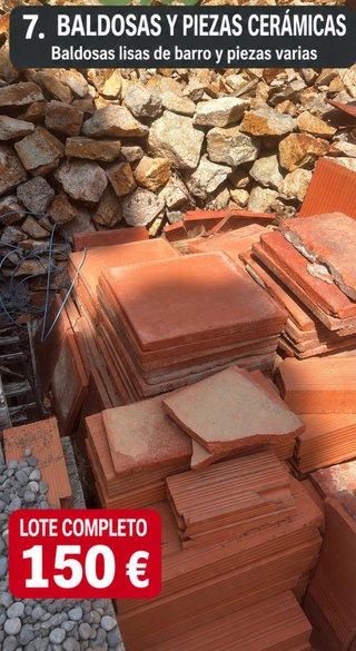 Lote Baldosas Cerámicas Barro Lisas