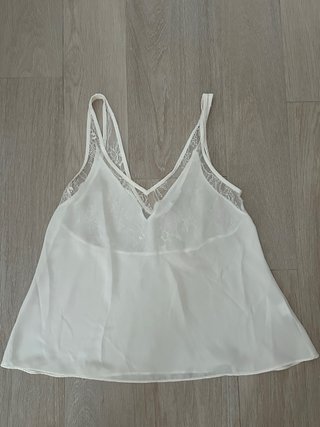 Top Blanco de Tirantes con Encaje