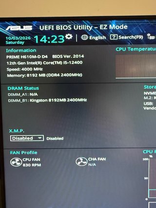 i5 12400, 8GB RAM, 500GB ssd fuente 500w