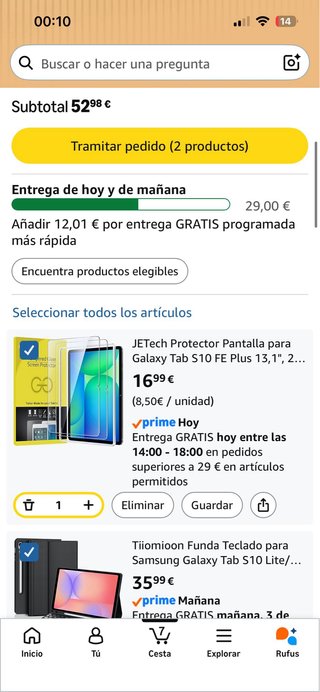 Samsung Galaxy Tab S10 FE 256gb+pen+teclado+crista