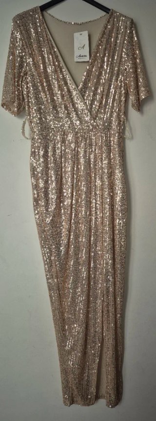 Vestido de fiesta Aurora dorado