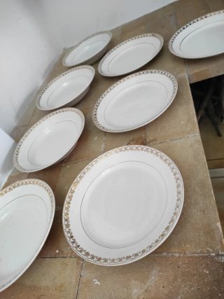 Set de 8 Platos Antiguos Pickman Cartuja