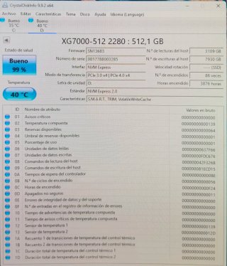 SSD KingSpec XG7000 512GB NVMe M.2 Ref: 03285