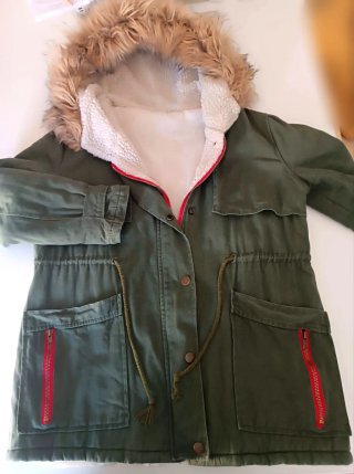 Chaqueta Verde con Capucha Talla L