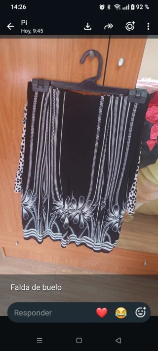 Falda Estampada Blanco y Negro