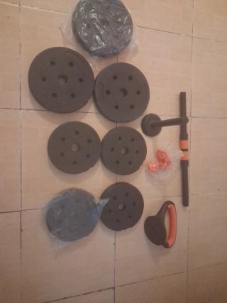 Set de Pesas con Discos y Barra