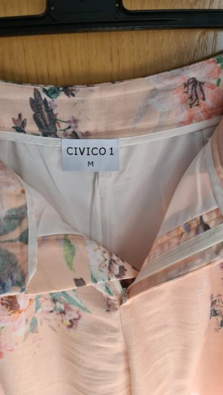 Pantalone palazzo floreale rosa