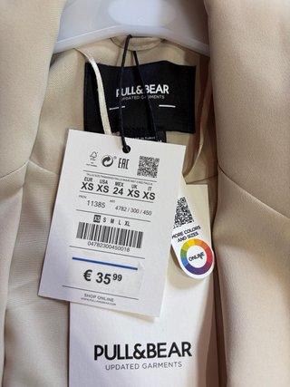 Americana/Blazer Pull&Bear Beige Talla XS