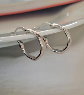 Pendientes Aro Plata Irregulares 2cm