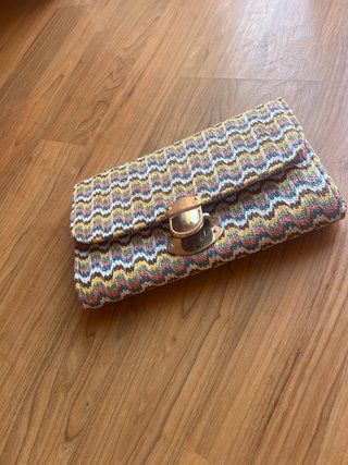 Bolso de mano multicolor con cierre