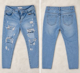 Pantalón vaquero roto azul
