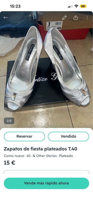 Zapatos de Fiesta Vértize Gala Plateados T.40