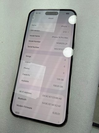 Apple iPhone 14 Pro Max 128GB Silver