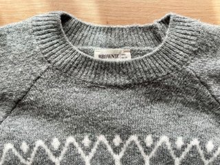 Jersey Brownie Gris con Cenefa Invernal Talla S