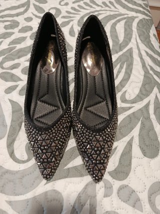 Zapatos Negros con Pedrería