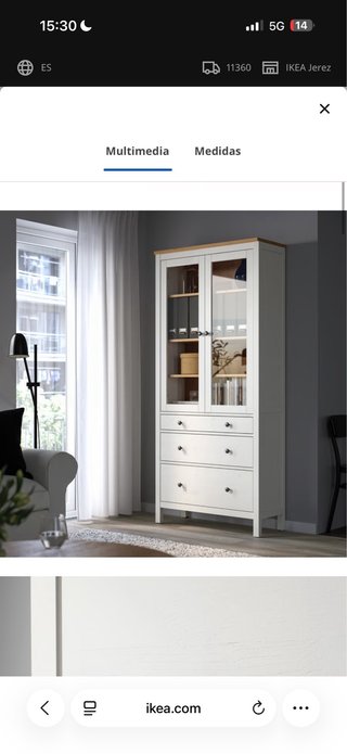 Vitrina Hemnes IKEA Blanca