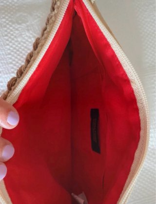 Bolso Cartera Beige y Rojo