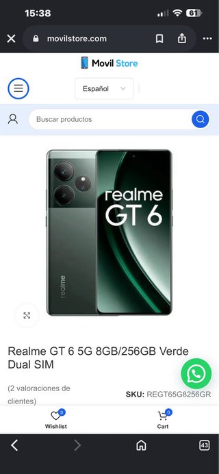 Realme GT 6 5G 8GB/256GB Verde Dual SIM leer bien