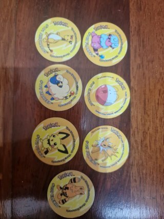 Set de 7 Tazos Pokémon Tipo Eléctrico