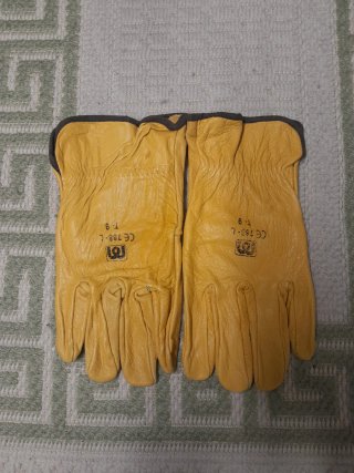 Guantes de cuero amarillos talla L