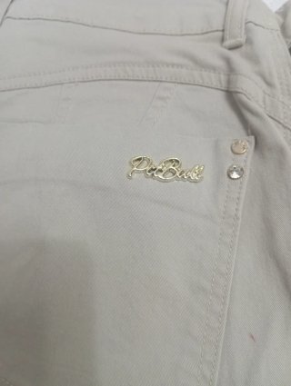 Pantalones beige PolBull mujer