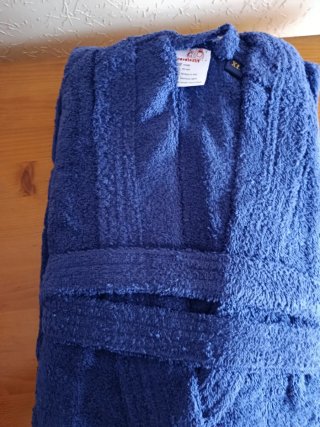 Albornoz con capucha Novotextil azul