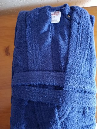 Albornoz con capucha Novotextil azul