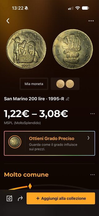 Moneta 200 Lire San Marino 1995