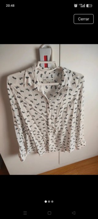 Camisa Zara Blanca con Estampado