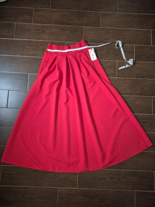 Falda larga roja talla única