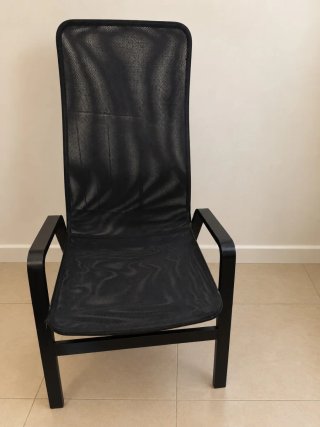 Sillón Negro de Metal y Tela