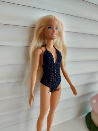 Vestido Crochet Azul para Barbie