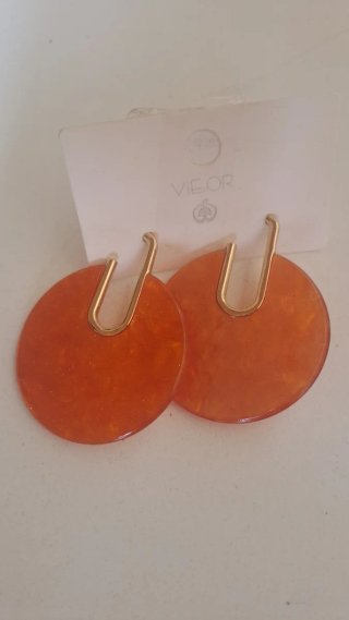 Pendientes Vieor Dorados y Naranjas