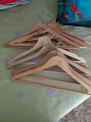 10 Perchas Madera Natural