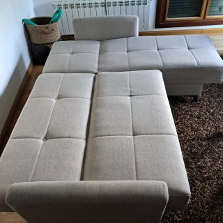 Sofá-cama Chaise Longue Beige
